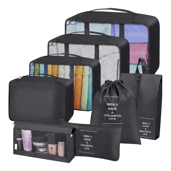 Kit Organizadores De Maleta Bolsas De Viaje X8 Piezas