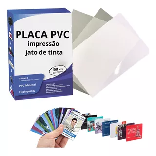Placa De Pvc Imprimível P/ Crachá, Cartão, Cardápio - 50 Und