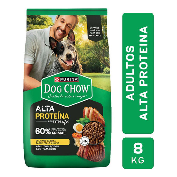 Dog Chow Alta Proteína Perro Adulto 8kg