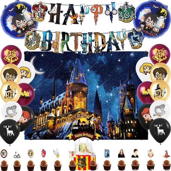 Cotillón Harry Potter Decoración Cumpleaños Globos Calidad