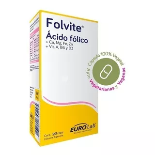 Folvite Ácido Fólico Activo 90 Caps Eurolab