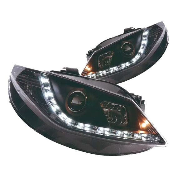 Faros Ibiza 08-12 C/lupa Y Leds Precio X Par