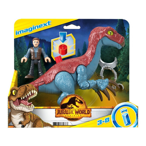 Juguete Imaginext Jurassic World Therizinosaurus & Owen