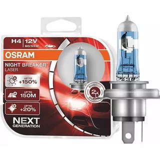 Lampara Osram Laser H4 12v 60/55w P43t 150% Mas Luz