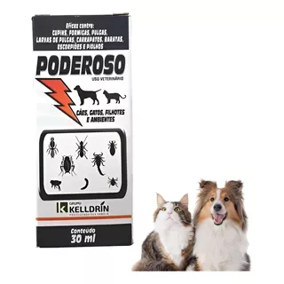 Poderoso Veterinário 30ml Antiparasitário Inseticida