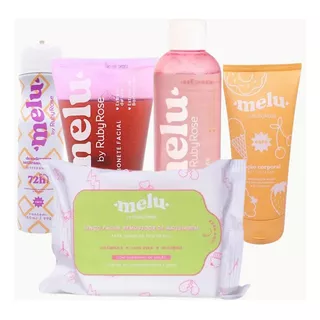 Kit Completo Limpeza De Pele C/ 5 Produtos - Melu Ruby Rose 