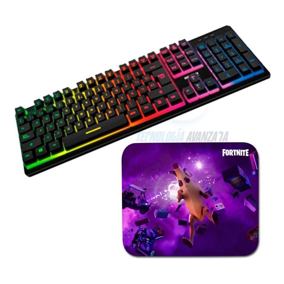 Teclado Gamer Semi Mecánico Micronics Neon Led Rainbow + Pad