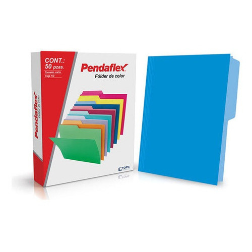 Folder Pendaflex 05012az Carta 1/2 Ceja Azul 1 Pq C/50 Pzs