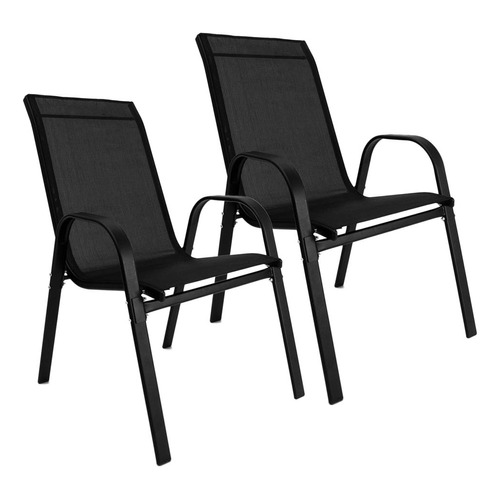 Newmo Tiara sillas de exterior 2 unidades color negro
