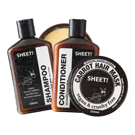 Tratamiento Pelo Caótico Shampoo Acondicionador Crema Sheet