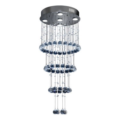 Colgante 4 Aros Cairel 5 Luces Gu10 Apto Led 40cm G16 Tz  Cromo Cairel