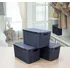Caja Cesto Canasto Organizador Rattan 20lts Tapa - Negro