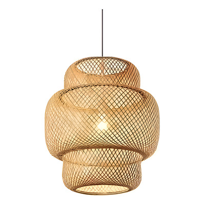 Lampara Colgante Baco Diseño Bambu Apto Led Deco Lk Bambú