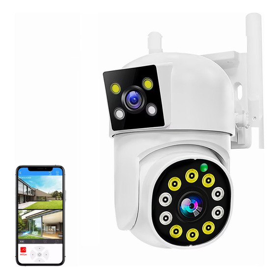 Camara De Seguridad STARCAT TC166 Doble Pantalla Ptz Wifi Alarma Color Blanco