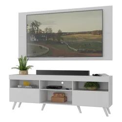 Rack C/ Painel P/ Tv Até 65 E Pés Retrô Flórida Multimóveis Cor Branco no Mercado Livre com oferta e cupom de desconto