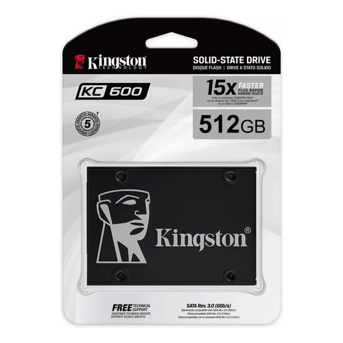 Disco sólido interno Kingston SKC600/512G 2.5 " 512GB negro