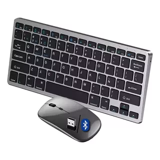 Teclado Mouse Dual Inalambrico Bluetooth Español Recargable 