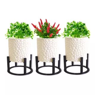Kit Vasos Suspensos + Planta Artificial - Decoração Criativa