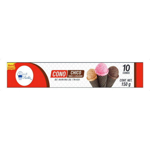 5 Pzs Conos De Puebla Galleta Para Helado Con Chocolate 150g