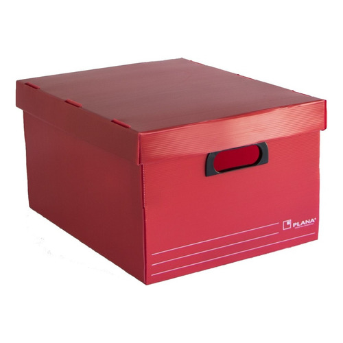 Caja Plástica Con Tapa 45.5 X 35.5 X 25.5 Cm Color Rojo