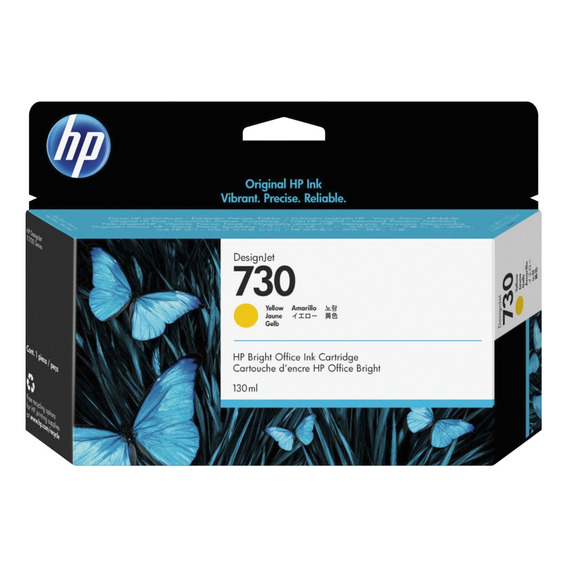 Cartucho Hp 730 Amarillo Original P2v64a 130ml T1600 T1700