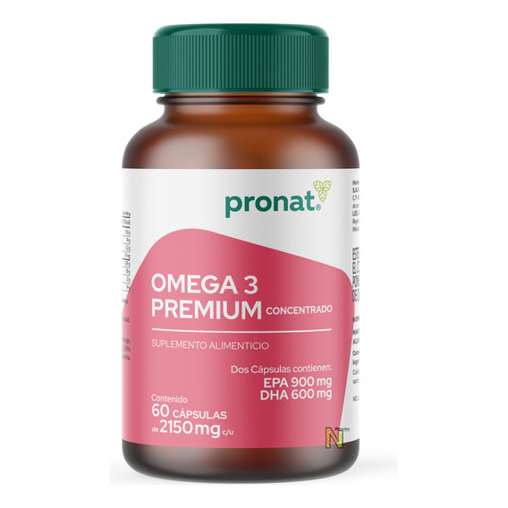 Omega 3 Premium Concentrado (60 Caps) Pronat Sabor Natural