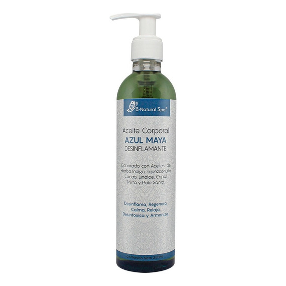  Aceite Desinflamante Azul Maya Con Hierba Indigo 250ml Spa Masajes