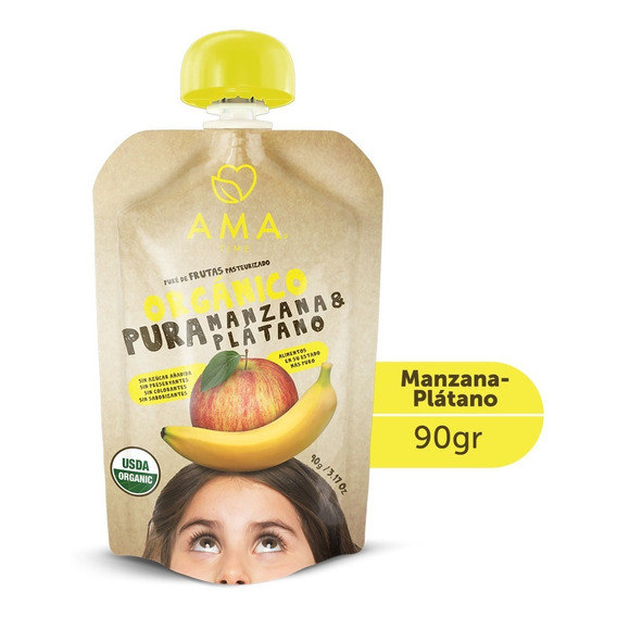 Ama Pure Manzana Platano Organico 90 G