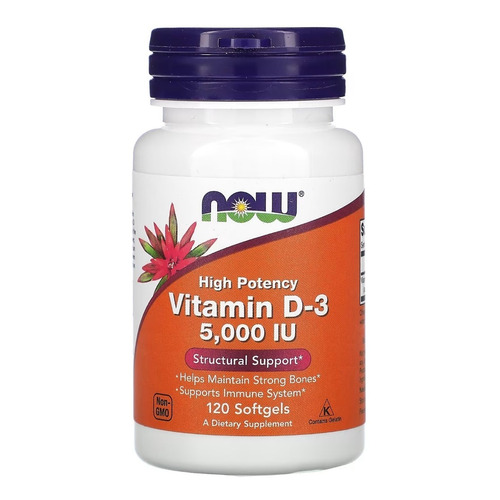 Now Foods Vitamina D-3 125 Mcg (5000 Ui) 120 Softgels