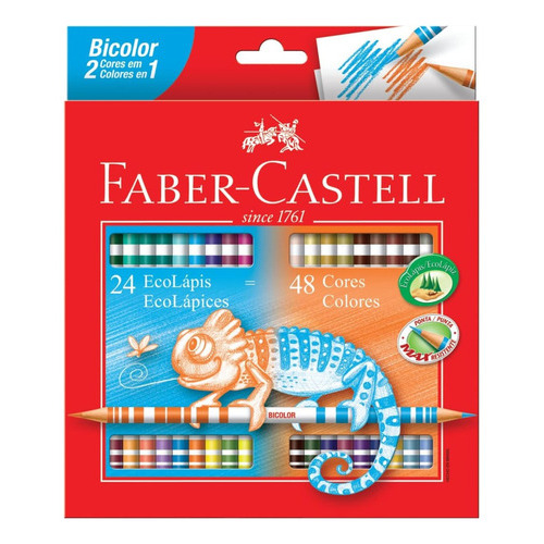 Pinturitas Faber Castell Bicolor 24 Unidades X 48 Colores