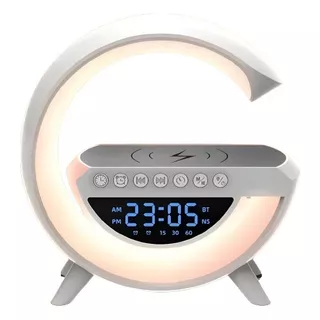 Caixa De Som Luminária G Speaker Smart Station Com Relógio