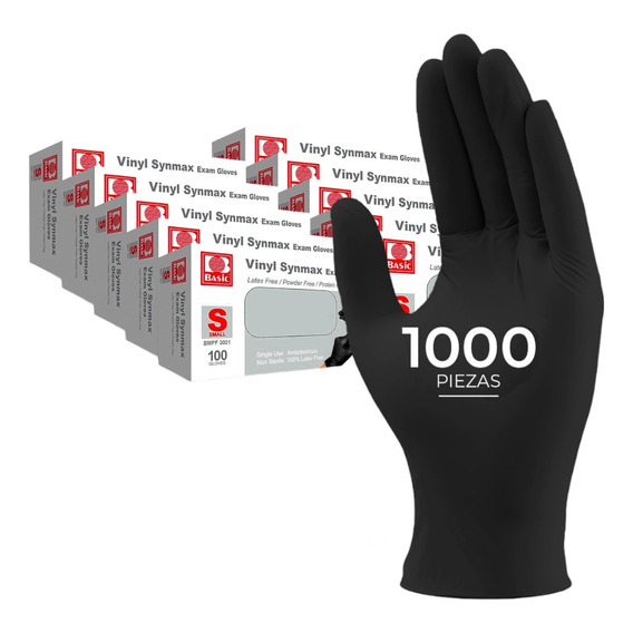 Guantes De Nitrilo Vinil Negro Libre De Latex 1000 Piezas