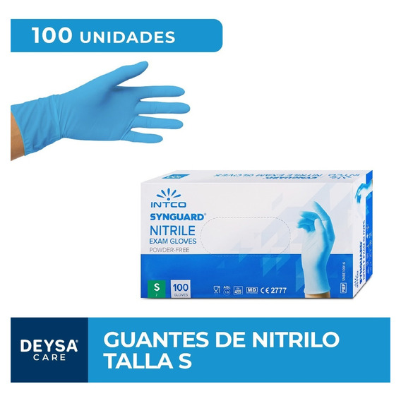 Guantes De Nitrilo, 1 Caja De 100 Un. Intco 