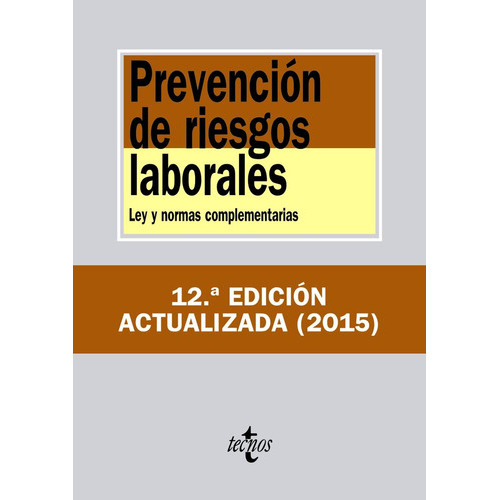 Prevenciãâ³n De Riesgos Laborales, De Editorial Tecnos. Editorial Tecnos, Tapa Blanda En Español