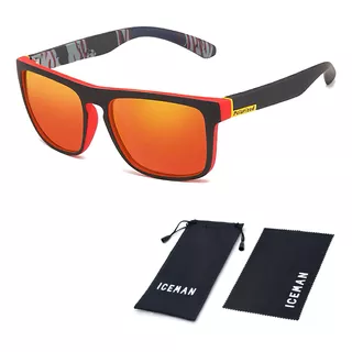 Óculos De Sol Masculino Polarizado Surfista Uv400 Iceman 765 Cor Laranja Desenho Abstrato