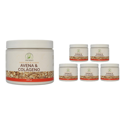  Crema Facial & Corporal De Avena Con Colágeno (400g) 6 Pack