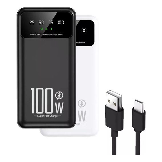 Powerbank Pila 20000mah Carga Rápida Tipo C 22.5w Pd Con Led