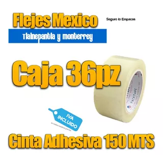 Cinta Adhesiva Transparente 48mm X 150 Metros 36 Piezas Caja