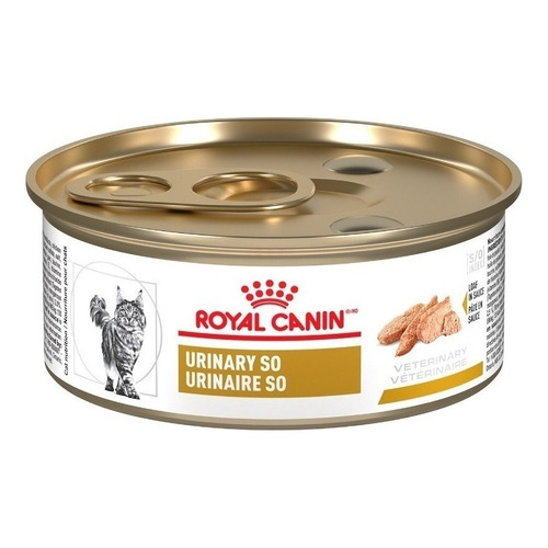 Alimento Royal Canin Veterinary Diet Urinary S/O para gato adulto sabor mix en lata de 145g