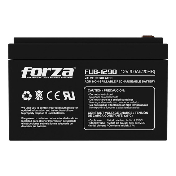 Batería Forza Fub-1290 12v 9a Para Ups