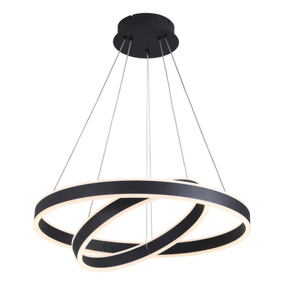 Colgante Bi Led Doble 60/40cm Negro Diseño L97120 120w Mks