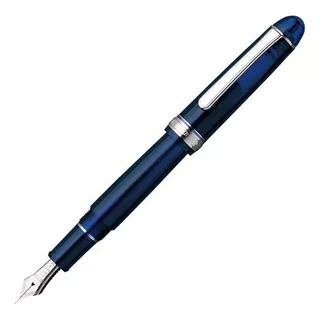 Caneta Tinteiro Platinum 3776 Blue Pena De Ouro 14k Média Cor Da Tinta Blue Black Cor Do Exterior Azul