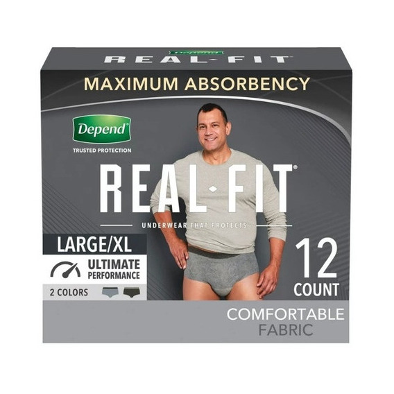 Depend Real Fit Incontinence Underwear For Men, L/xl 3850