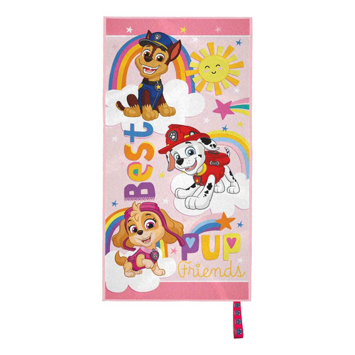 Toalla De Secado Rápido Pro Dry 75 X 147 Cm - Providencia Color Rosa Claro Paw Patrol Best Friends