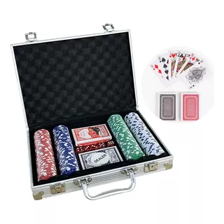 Set Valija Poker 200 Fichas +6mazos Naipe