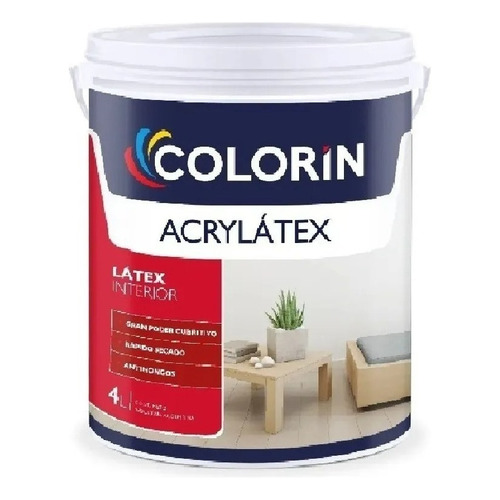 Pintura Latex Antihongo Interior Acrylatex 1 L Colorin