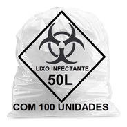 Saco P/ Lixo Hospitalar Infectante 50lt Pct 100 Un 63x80cm 