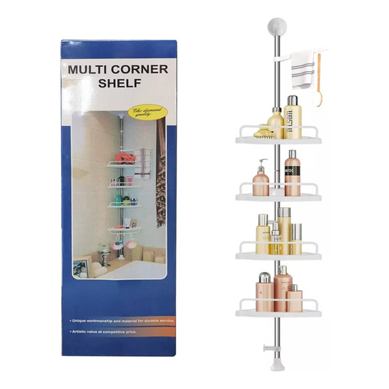 Esquinero Organizador Baño 4 Repisa Ajustable Ducha Multiuso