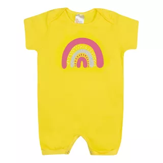 Kit 3 Macaquinho Infantil Menina Bebê Estampado Cor Sortidas