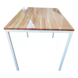 Mesa Hierro Y Madera Finger Joint Comedor Abaldi Aberturas!!